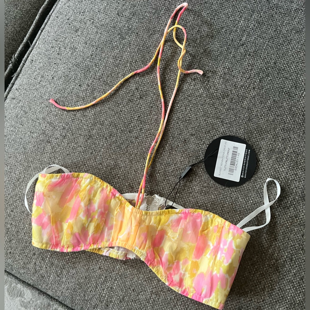 White Fox Boutique Sunset Sensations Crop Top - Picture 3 of 5